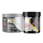 MuscleBlaze Pre Workout 200 Xtreme (Fruit Punch, 15 Servings, 100g) & Creatine Monohydrate CreAMP™ with CreAbsorb™ (Unflavoured, 32 Servings, 100g) | Combo Pack