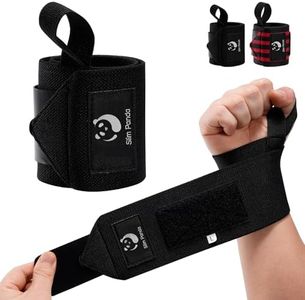 Slim Panda Wrist Wraps Weightlifting (18" &14" Premium Quality) for Powerlifting, Bodybuilding, Weight Lifting - Thumb Loops with Adjustable Straps, Workout Wrist Wraps for Men and Women(black, 14 inches)