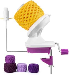 Caydo Yarn Winder with Tension Spring, One Hand Operated Winders, 4-7oz Efficiently Compact Cake Roller for Crocheting, Portable Ball Spinner for Crocheters, Ideal Helper for Craft Lovers(Purple)