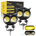 Pivalo 55W Owl Shape LED Fog Light 12V-24V DC with High Brightness Beam Mini Driving Lamp Universal For All Motorcycle Bikes & Cars (Pack of 1, Yellow White)