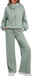 AUTOMET Womens 2 Piece Lounge Sets Matching Sweatsuits SageGreen M