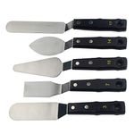 Large Painting Knife 5pcs by AebDerp Acrylic Paint Knife with Stainless Steel Palette Knives for Artist Painting Supply