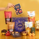 Dhoom Gift Hamper - 10-Item Diwali Gift - Assorted Healthy Dry Fruits Laddoos, Nut Mixes, Decorative Motichoor Laddoo Candles & Seed Ball | Diwali Gift Box for Friends, Family & Corporate Gifting