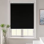 AOSKY Roller Window Shades Blackout Blinds for Windows Cordless Bedroom Shade Room Darkening Shades Door Blinds with Thermal Insulated Easy to Install for Home，Office，Bathroom W30xL72 Black