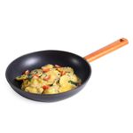 Wonderchef Caesar Forged Virgin Aluminium Fry Pan, 1 LTR, 20cm, Black, Healthy Greblon C3 Non-Stick Coating,PFOA Free, German Beechwood Handles, Use for Frying, Sauteing, Roasting, Easy to Clean