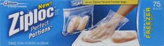 Ziploc Perfect Portions Freezer Bag, 75 Count (Pack of 2)