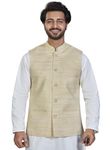 Authentics Classic Handcrafted Khaadi-Rich Nehru Jacket, Camel, Regular Fit | Casual Ethnic Wear | Perfect For Any Occasion | Khaadi-Slub Fabric | Matching Buttons | 120Gsm Fusing On Front & Back(38)