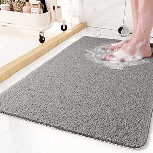 Vivva Non Slip Shower Mat, Comfortable Bath mat for Textured Surface,Quick Drying Easy Cleaning Shower Floor Mat for Wet Area,Without Suction Cups (Grey, 45 * 75cm)