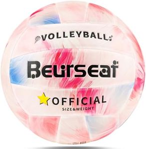 Beurseaf Volleyball, Soft Touch Beach Volleyball, Indoor Outdoor Volleyball for Beach Game Training, Official Size 5 (Pink Print)