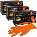 Dura-Gold Duratection 8 Mil Orange Super Duty Diamond Textured Nitrile Disposable Gloves, 3 Boxes of 100, Medium - Latex Free, Powder Free, Food Safe, Safety Protection Work Gloves, Industrial