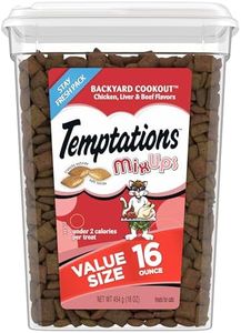 TEMPTATIONS MIXUPS Crunchy and Soft Cat Treats Backyard Cookout Flavor, 16 oz. Tub