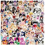 100Pcs Hentai Waifu Sexy Girls Stickers Anime Stickers Manga Cute Loli Women Woman Decals for Laptop Hydro Flask Car Bumper Motorcycle Guitar Skateboard Luggage Waterproof Graffiti Stickers for Adults