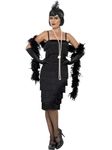 Smiffy's Adult Women's Flapper Costume, Long Dress, Headband and Gloves, 20's Razzle Dazzle, Serious Fun, Plus Size X2, 45502