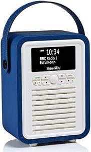 VQ Retro Mini DAB+ Digital Radio with FM, Bluetooth & Alarm Clock, Navy, (VQ-Mini-NB/AUS)