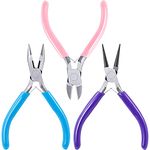 SONGIN Jewelry Pliers - 3 Pack Jewelry Pliers, SONGIN 3PCS Jewelry Making Pliers Tools for Jewelry Making and Repair（Include Flat Chain Nose Pliers, Round Nose Pliers and Cutter）