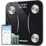 Bluetooth Body Fat Scales, INSMART Smart Digital Bathroom Weight Weighing Scales for Body Composition Analyzer with Smart APP, Body Composition Fitbit Scales for Fitness (ST/LB/KG) (Black)