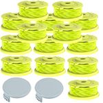 16 Pack String Trimmer Replacement Spool Line 0.08 Inch 11ft, AC80RL3 Weed Eater Spool String for Ryobi One Plus+ AC80RL3 18v 24v 40v Auto-Feed Cordless Trimmers 14 Spools + 2 Caps