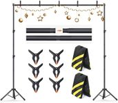 Backdrop Stand 10×8ft (H×W) Adjustable Backdrop Support Ground Kit Photography Photo Shoot Backdrop Stand for Parties with Sandbags, Spring Clips, Carrying Bag