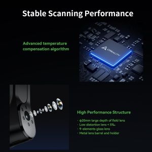 Creality Raptor Handheld 3D Scanner – 0.02mm Accuracy, Blue Light, 60fps, Windows/Mac