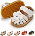 Babelvit Infant Baby Girl Boy Sandals Comfort Premium Summer Outdoor Casual Beach Shoes with Flower Bowknot Anti Slip Rubber Sole Newborn Toddler Prewalker First Walking Shoes