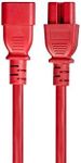 Monoprice Heavy Duty Power Cable - IEC 60320 C14 to IEC 60320 C15, 15 Amp, 1875 Watt, 125 Volt, 14AWG, 6 Feet, Red