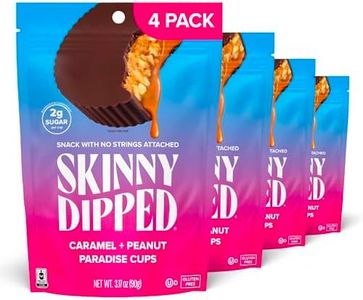 SkinnyDipped Caramel Peanut Paradise Cups, 2g Sugar per Cup, Gluten Free, Low Carb Snack, 3.2oz Resealable Bags, 6 Count (Pack of 4)