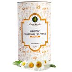 One Herb - Organic Chamomile Flower Powder 100g, Helps Improve Sleep Quality, Boosts Skin and Hair Health, Caffeine Free, Camomile Tea, Chamomile Tea, Herbal Tea