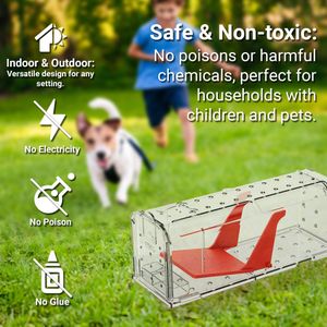 ROSHIELD Humane Mouse Traps – Reusable No-Kill Rodent Catcher