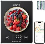 RENPHO Digital Kitchen Scale, Smart Food Weight Scale with Nutritional Calculator, Gram Scale for Weight Loss Cooking Baking Keto Macro Diet, Black Glass, 22lb/10kg