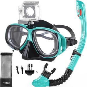 Nearsighted Snorkel Gear, Nearsighted Snorkel Mask Nearsighted Snorkel Set for Adult Youth, Shortsighted Diving Mask & Dry Top Snorkel with Detachable Camera Mount for Scuba Diving, Snorkeling