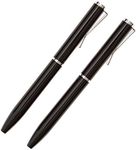 NarwhalCo Set of 2 Black Small Pens (3.35") for Pocket, Wallet, Planner, Purse or Passport