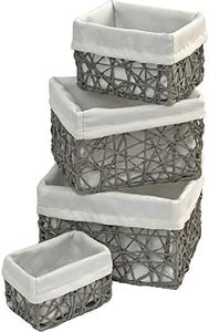 Paper Rope Storage Utilities Baskets Totes Set of 4 Grey