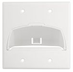 Legrand OnQ WP9002WH Cable Access Strap with Wallplate, Double Gang, White