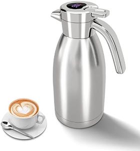 Thermal Coffee Carafe Jugs, UYOTBKEUB 2.2L Double Wall Vacuum Water Jug Intelligent Temp Display Insulated Coffee and Tea Pot, Coffee Warmer Drink Dispenser for Coffee,Tea,Beverage