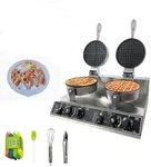 Commercial Waffle Maker,2400 W Nonstick Waffle Iron, Double Head Stainless Steel Waffle Maker