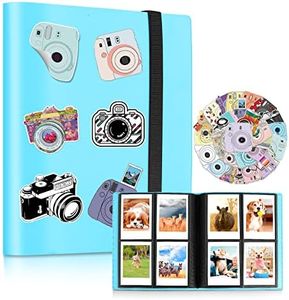 160 Pockets Photo Album with Colorful Stickers for Fujifilm Instax Mini LiPlay EVO 7s 8 8+ 9 11 25 26 50s 70 90 Film, Polaroid Snap SnapTouch PIC-300 Z2300 Mint Zip Instant Camera Printer (Blue)