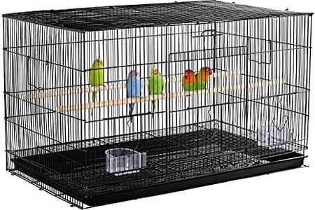 Yaheetech 30'' Length Flight Bird Cage Iron Flight Parrot Cage for Small Parrots Parakeets Cockatiels Budgies Conures Quaker Parrot