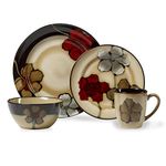 Pfaltzgraff 5217165 Painted Poppies dinnerware Set, Stoneware, Assorted