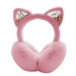 SEDEX Kids Ear Muffs Winter Warm Fluffy Earmuffs Soft Plush Ear Covers Cute Cat Foldable Ear Warmers for Boys Girls Toddlers