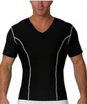 Insta Slim - Made in USA - Men’s Slimming Compression Body Shaper V-Neck for Back Support, Gynecomastia & Hernias