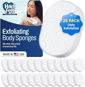 HartFelt Bath Sponges for Shower | Oval Body Wash Scrubber for Exfoliating Skin | Clean and Refresh Body, Back & Arms | Chemical-Free Body Sponge | Made in USA - Pack of 25