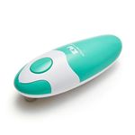 Kitchen Mama Electric Can Opener - Smooth Edge Tin Opener with Easy-Touch Start & Stop, Ergonomic & Arthritic Hand Friendly, Compact Cordless Design - Teal