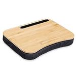 Navaris Laptop Tray - Bamboo Laptop Lap Tray, Lapdesk, Lap Tray with Cushion, Laptop Table, Drawing Table Tray, Laptop Tray for Sofa - 44 x 32cm