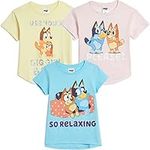 Bingo Mom Little Girls 3 Pack Graphic T-Shirts Blue/Pink/Yellow 7-8