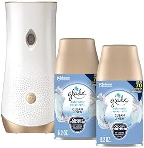 Glade Automatic Spray Refill and Holder Kit, Air Freshener for Home and Bathroom, Clean Linen, 6.2 Oz, 2 Count