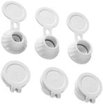 LimCryspp 6 Pcs Inverted Bottle Caps Bathroom Shower Gel Shampoo Leak Proof Bottle Caps Kitchen Seasoning Bottles Plastic Bottle Caps Replacement of Leak Proof Bottle Caps (White)