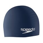 Speedo unisex adult Silicone Swim Cap, Navy, One Size US