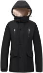 Maxbyc Men's Lightweight Softshell Jacket Faux Fur Lined with Removable Hood Water Resistant Winter Hiking Windbreaker