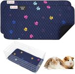 LUFTPETS 2-Pack Guinea Pig Cage Liner for C&C 2x4 Habitats, Washable Guinea Pig Bedding, Absorbent & Leakproof Rabbit Mats for Cages, Anti-Slip Pee Pads for Dogs, Bunnies & Small Animals, Blue