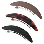 3 Pcs Hair Barrettes for Women Medium French Design Barrette clips Tortoise Shell Hair Clips for Thin Fine Hair